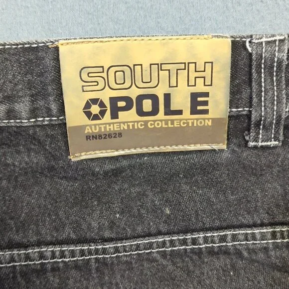 Southpole Jeans Men's 38 Fits 37x31 Black Baggy Denim Authentic Collection Y2K - Picture 5 of 15
